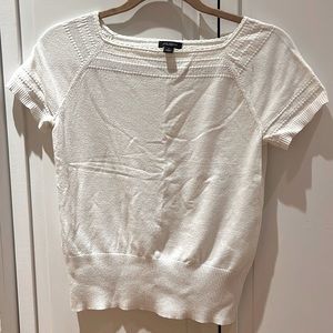 Ann Taylor Factory Square Neck Sweater Top - White